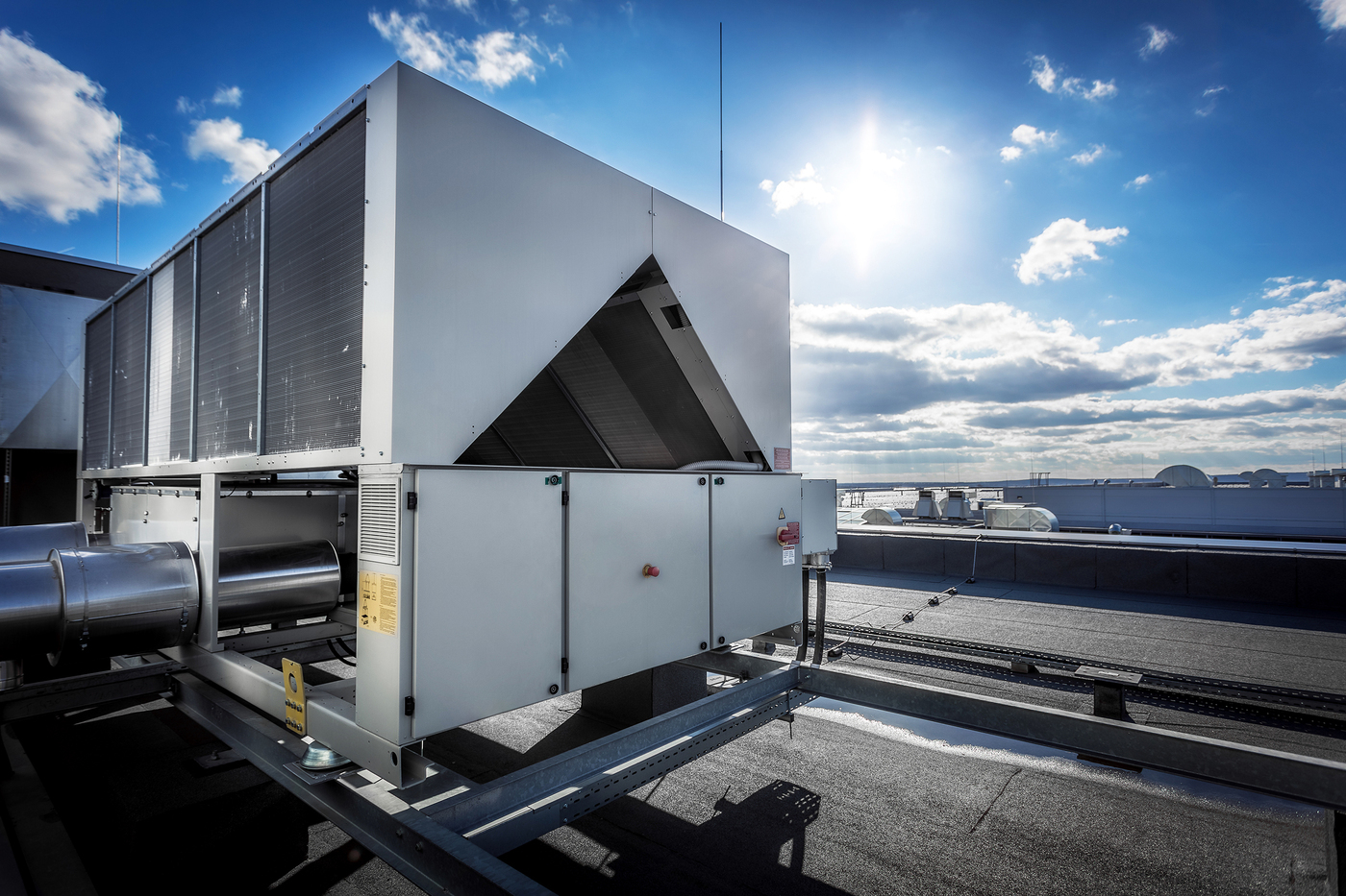 air conditioning unit on the roof of building