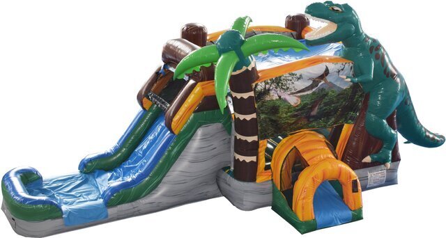 Dinosaurs Rex 3 in 1 Waterslide/Dry Slide Combo Bounce House Rental