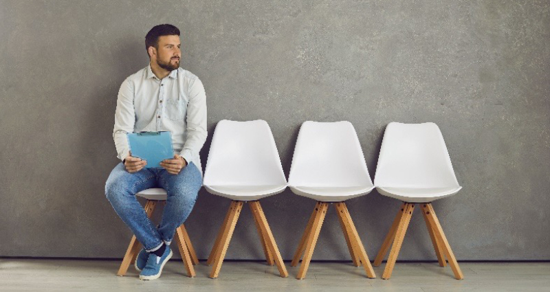 Person waiting for a job interview