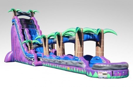 27' Purple Crush Dual Lane Waterslide with Pool and Slip and Slide