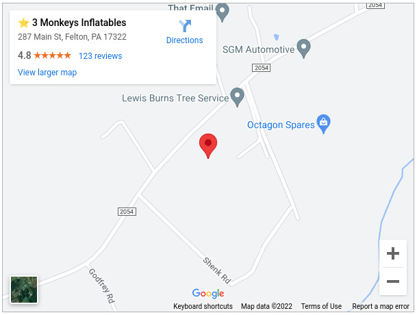 3 inflatable monkeys