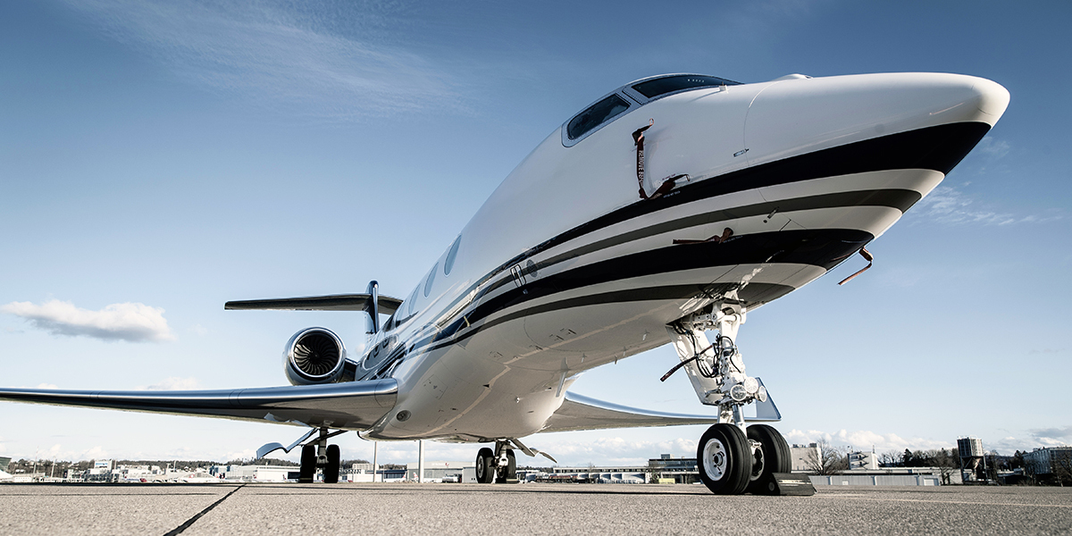 business aircraft at airport