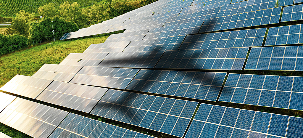 aircraft shadow on solar panels