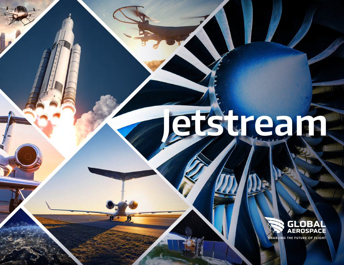 Global Aerospace Jetstream 2025 cover featuring a collage of aviation and aerospace images