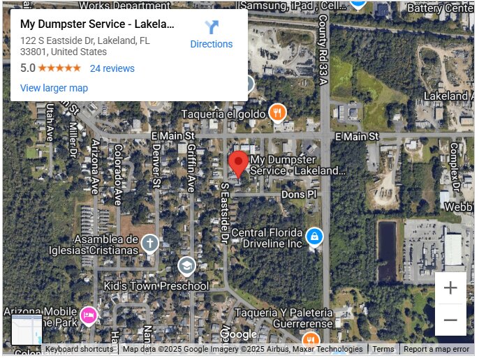 My Dumpster Service - Lakeland Dumpster Rental