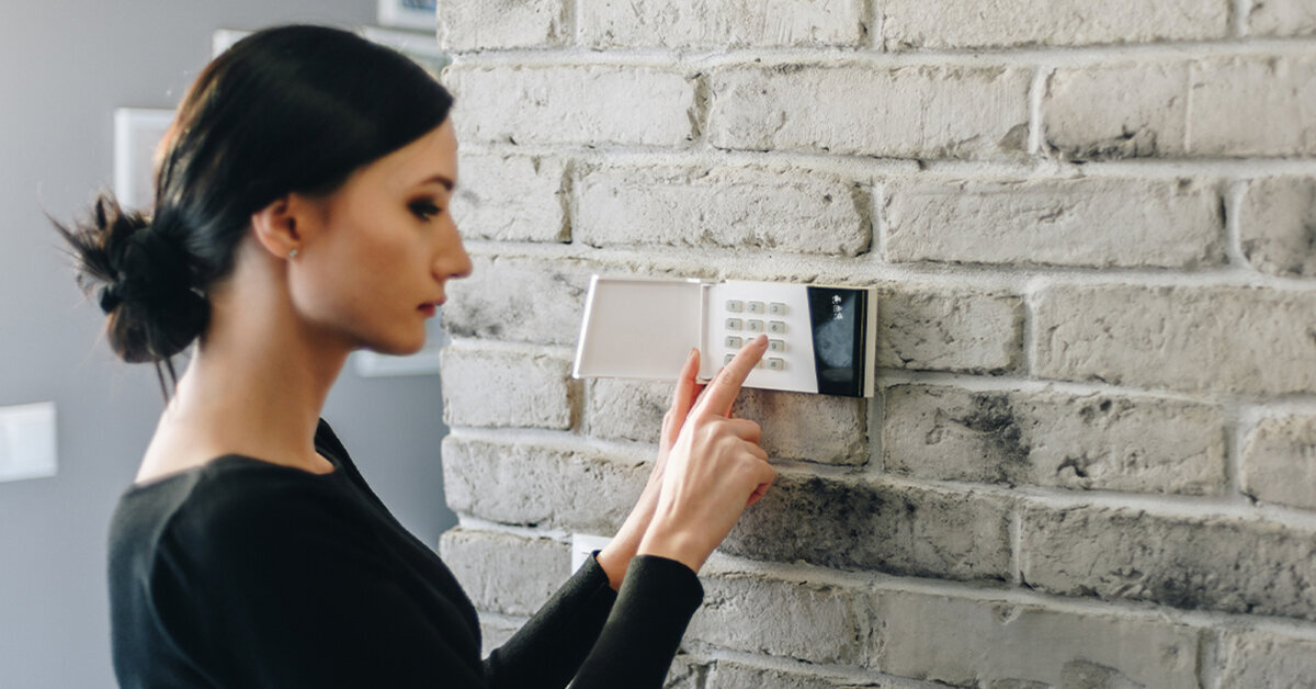 Woman programs security system